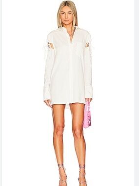 camila coelho yasmeen midi dress Camila Coelho Yasmeen Midi Dress Size S Women Party Stretch Cutout Slit In Beige